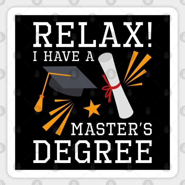 Relax Master’s Degree Sticker by LuckyFoxDesigns